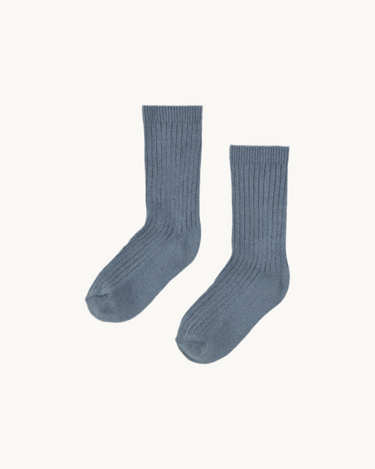 Ribbed Socks Grey Blue