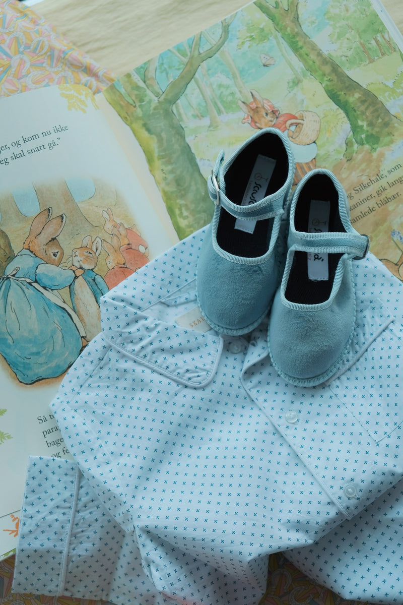 Maryjane Loafers, Blue Velvet