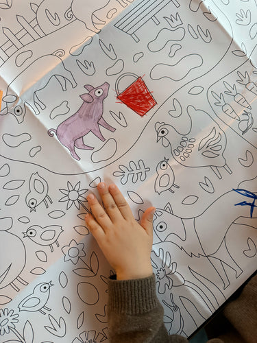 Large Colouring Poster with Pencils