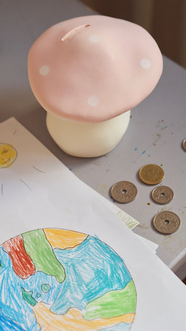 Mushroom Piggy Bank Pink