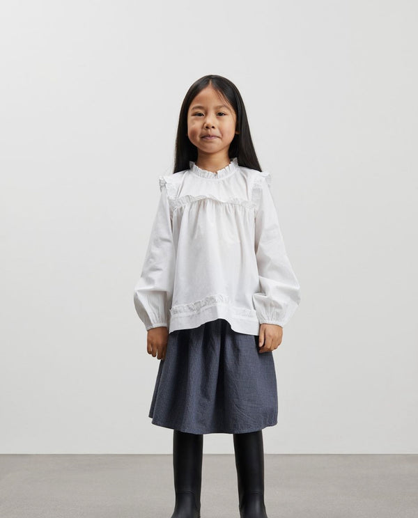 Flora Skirt, Blue/Grey Check