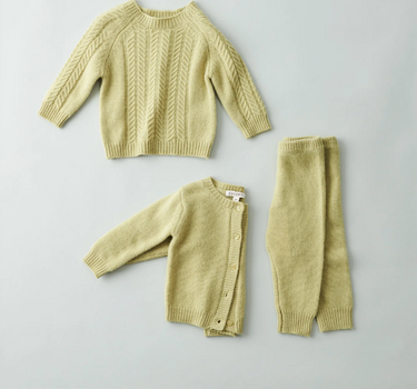 Gadwell Baby Cardigan, Golden Green