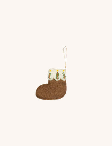 Christmas Ornament Brown Stocking