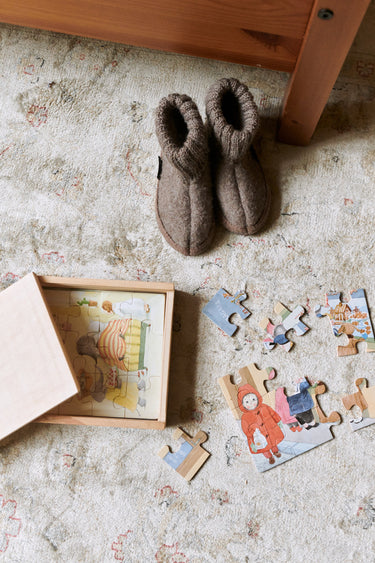 Wool Indoor Shoes Beige