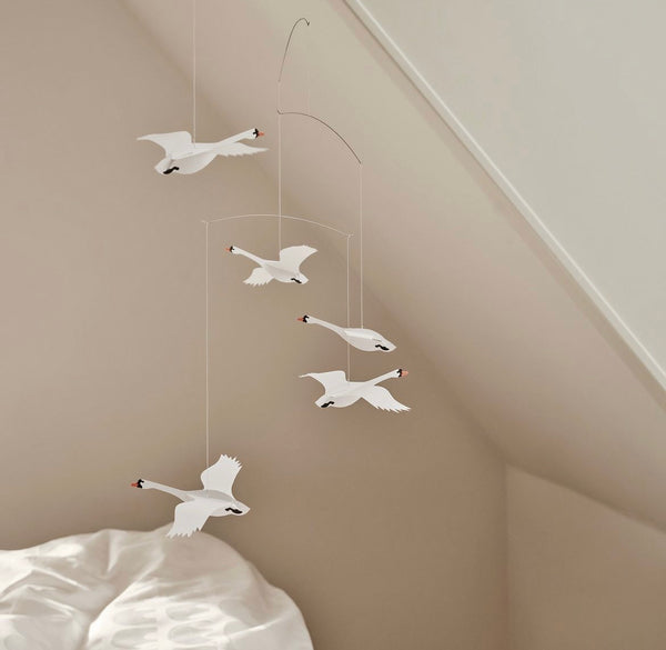 Handmade Mobile, Scandinavian Swans