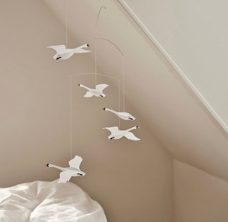 Handmade Mobile, Scandinavian Swans