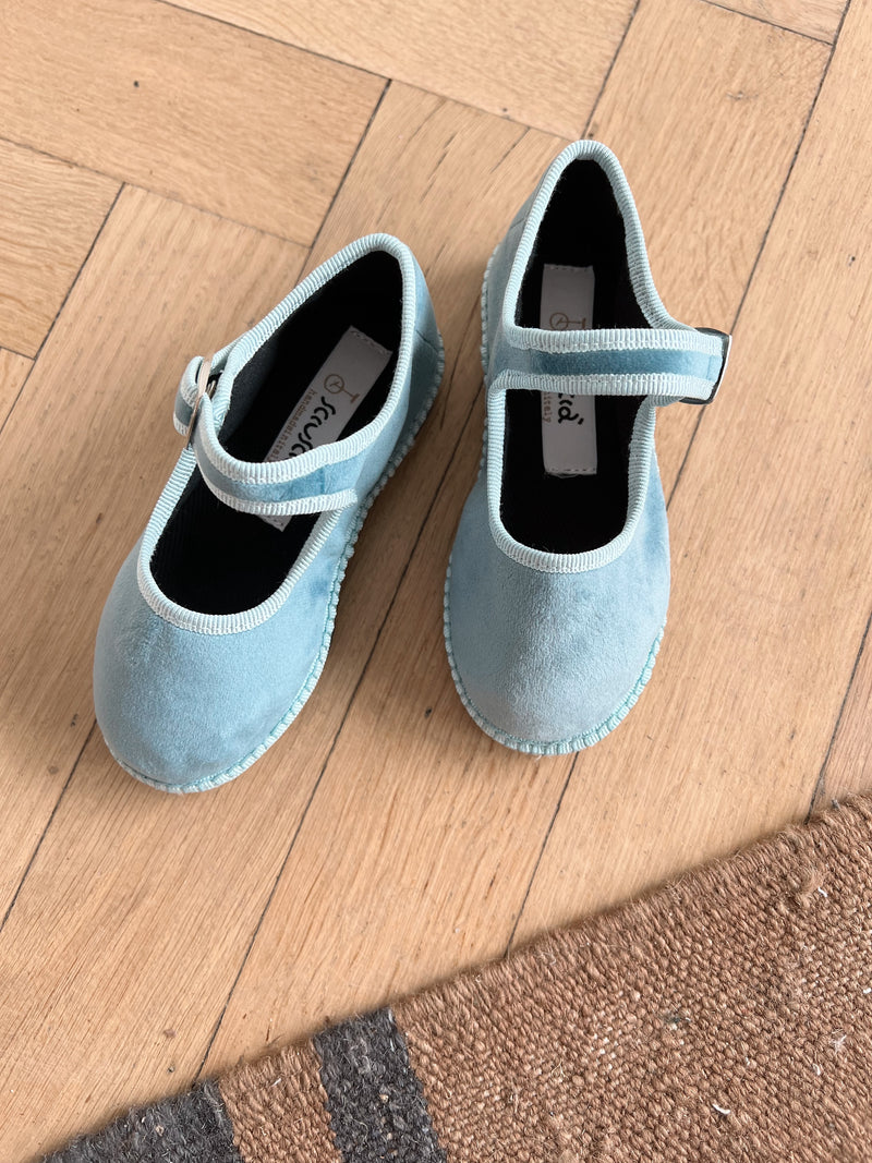 Maryjane Loafers, Blue Velvet