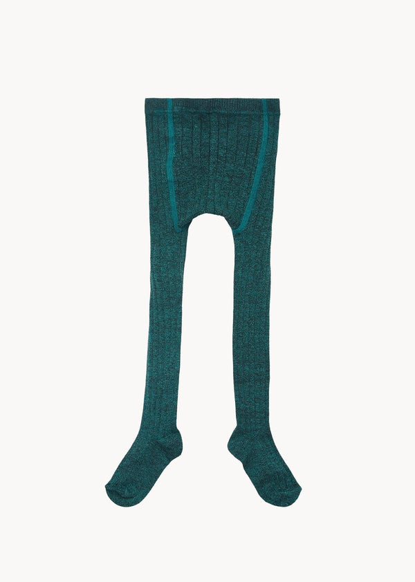 Child Rib Tights in Green Melange from Caramel