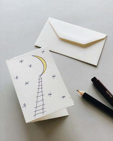 Hand-Painted Card Envelope in Moon Starts from Scribble & Daub