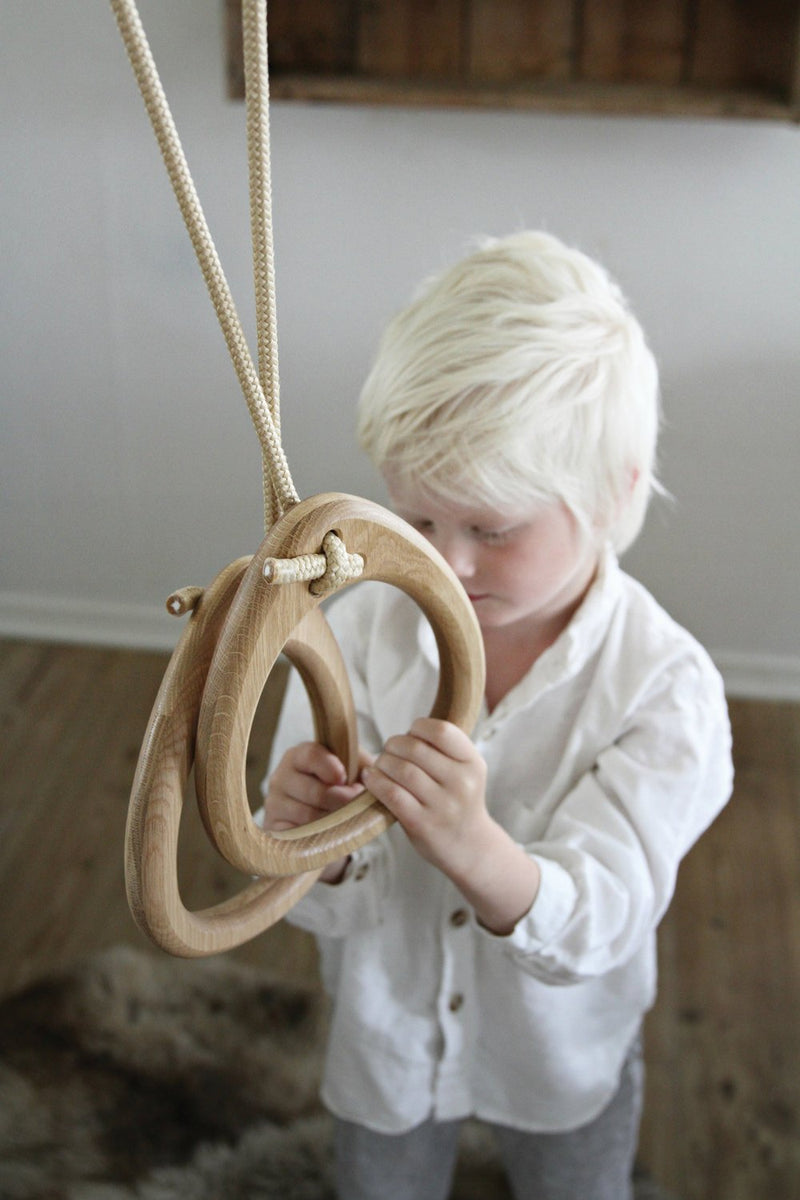 Oak Gymnastic Rings in Beige from Lilagunga