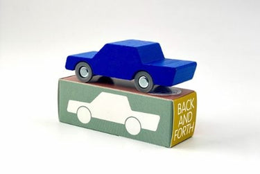 Wooden Toy Car in Blue from Vintage